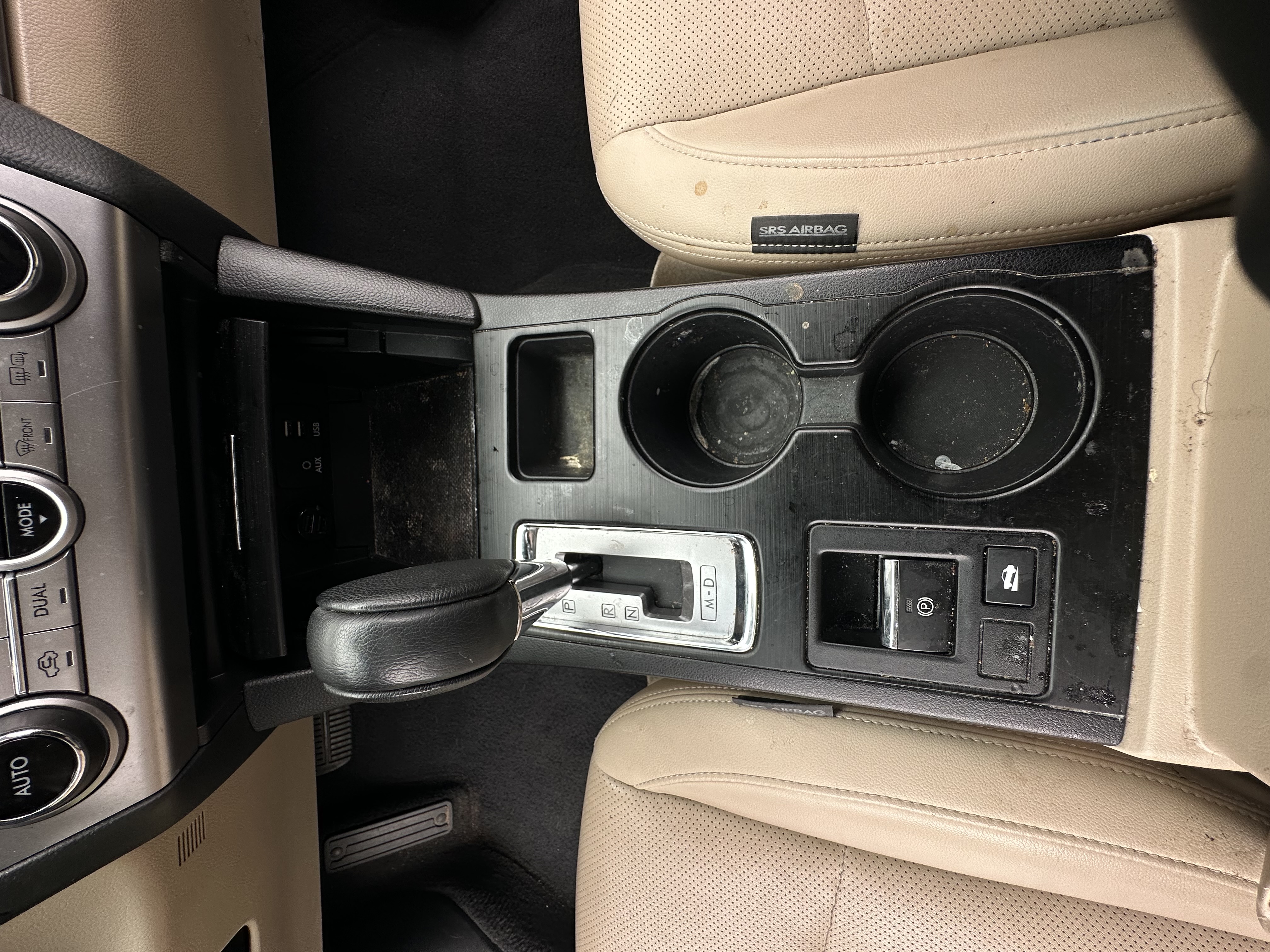 Center console before detailing
